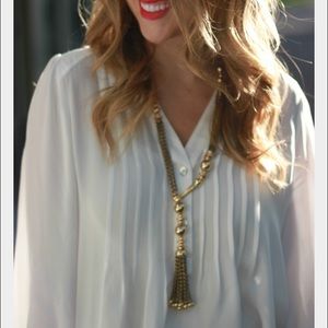 Stella and Dot Gold Bianca Tassel necklace!